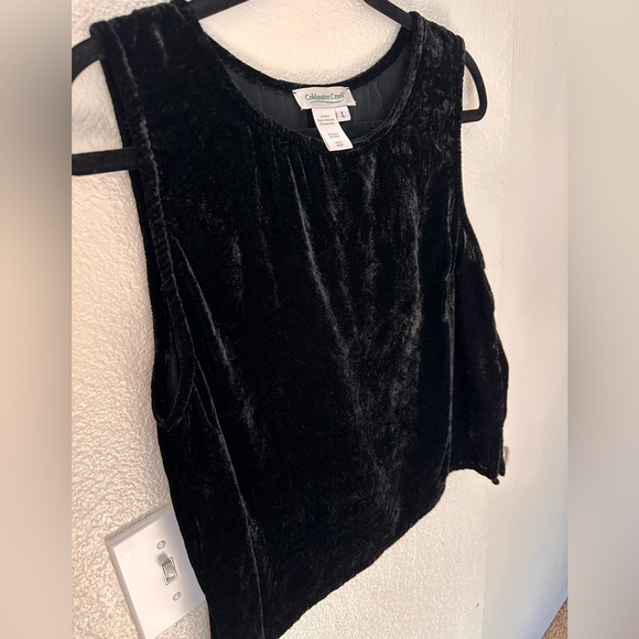 ColdWater Creek, women’s, black, velvet, tank. Size Large. - Picture 2 of 8